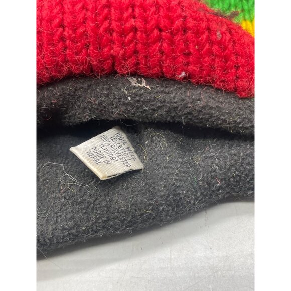 rasta mohawk monkey beanie tie fringe wool animal hat braded crazy red os READ - Picture 7 of 8